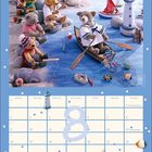 Kalender: Montag bis Sonntag, Nationalfeiertag (CH) am 1., Maria Himmelfahrt am 15. Teddybären angeln am Strand.
