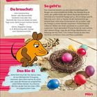 Ein Osternest basteln. Du brauchst: Gartenschere, Draht, Gras, Moos, Zweige. So geht's: Drei Ringe übereinander legen.