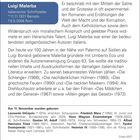 Geschichten aus dem grotesken Leben. Luigi Malerba, italienischer Schriftsteller, *11.11.1927 Berceto, †8.5.2008 Rom.