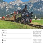 Juli, 27. Woche, Montag 5 bis Sonntag 11. Historische Dampflok im Zillertal vor beeindruckender Berglandschaft.