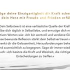 Ein Zitat über Einzigartigkeit, Selbstwert und Selbstliebe mit positiver Bestärkung. Oben links ein roter Pinselstrich.
