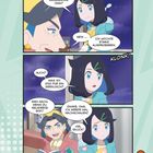 Comic-Stil: Junge fragt Oma, ob er etwas wegwerfen soll. Geräusch stört sie, sie geht nachschauen. Oma wünscht Glück.