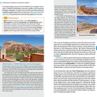 Seite mit Texten über Aït Benhaddou, GPS-Koordinaten, Öffnungszeiten, Beschreibung des Parkplatzes und einer touristischen Empfehlung. Enthält Fotos der Lehmarchitektur.