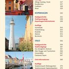 Inhalt zu Bornholm, Kopenhagen, Oslo mit Sehenswürdigkeiten und Fotos von Stadtansichten, einem Leuchtturm und Wasserstraße.