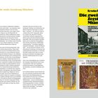 Links: "Die zweite Zerstörung Münchens". Rechts: Buchcover "Die zweite Zerstörung Münchens" und "Die Asam-Kirche in München".