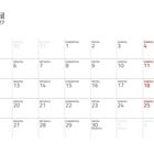 April 2027 Kalender. Wochentage Montag bis Sonntag, 1.-30. April. Sonntage rot markiert. Walpurgisnacht am 30. April.