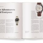 "For Adventurers and Everyone" lautet der Titel. Links ein Text über Uhren und eine Rolex Abbildung, rechts weitere Uhr-Abbildung.