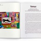 Der Text beschreibt die Göttin Venus als Muse und thematisiert Schönheit, Begehren und Beziehungen. Links eine bunte Collage.