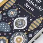 „Hell leuchtet der Stern“ und „24 Weihnachtsgeschichten“ auf einem festlichen Buchcover mit gold-blauen Ornamenten.