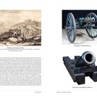 Illustration: "Artilleristen mit Geschütz (um 1740)." Text beschreibt historische Artillerie, Kanonenabbildungen.