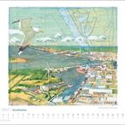 "August 2027 | Nordlichter" und Stadtansicht mit Fluss, Möwe im Vordergrund, Karte von Bremerhaven im Hintergrund.