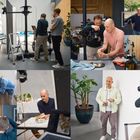 Ich kann keine spezifischen Personen identifizieren, aber es sind mehrere Szenen in einem Fotostudio und einer Küche zu sehen.