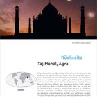 Vorderseite: 26 Januar, Dienstag. Rückseite: Taj Mahal, Agra.  
Hintergrund: Silhouette des Taj Mahal bei Vollmond.