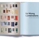 Rechts steht "No Wrong Combinations." Links sind verschiedene Stoffmuster angeordnet.