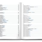 Doppelseite eines Inhaltsverzeichnisses mit alphabetisch sortierten Fahrradrouten, Abkürzungen, und Seitenzahlen.