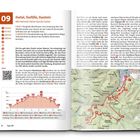 Tour 10 auf Seite 54. Obere Ilsefälle. „Die Ilse lädt zum Erfrischen ein.“ Wanderkarte mit Routen und Punkten.