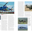 Texte: "Life Link" auf einem blauen Hubschrauber, "N355SL" als Kennzeichen. 

Fünf Hubschrauber in verschiedenen Umgebungen: Stadt, Wüste, Wald.