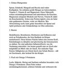 Texte zu gesunder Ernährung: Grünes Blattgemüse, Beeren und Fisch mit Omega-3-Fettsäuren beschrieben.