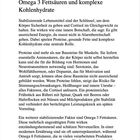 Titel: Stabilisierende Lebensmittel – Proteine, Omega 3 Fettsäuren und komplexe Kohlenhydrate. Text über deren Vorteile.