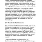 Es handelt sich um einen Text über Perfektionismus und dessen Entwicklung von einer Stärke zur Last im Alltag.