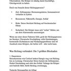 Heilung erfordert Zeit, Ressourcen, Ruhe, Sicherheit. Blockaden sind u.a. Dauerstress, der Energie von Heilung ablenkt.