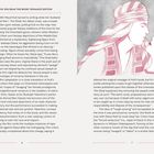 "BUT HAVE YOU READ THE BOOK? ROMANCE EDITION" oben. Illustration: Zwei Menschen in orientalistischer Kleidung stehen nah beieinander.