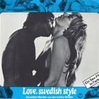 "Love, swedish style"; "Die heißen Blonden aus dem kühlen Norden"; "Ein Sex-Film in Farbe". Schwarzweißes Paar, umgeben von blauen Bildern.