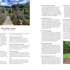 "Plant obelisk / teepee" und "Beginner / 20–30 minutes" sind die prominentesten Texte. Eine Gartenanleitung mit Schritt-für-Schritt-Anleitung und das Bild zeigt eine bunte Gartenlandschaft mit Pflanzenstützen aus Holz.