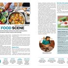 "The Food Scene" überschriftet eine Seite über die Vielfalt der sri-lankischen Küche. Ein Foto zeigt Hähnchencurry.