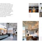 Text beschreibt ein Café in Queens mit warmer Atmosphäre, flexiblem Sitzbereich und modernen Details. Enthält auch Fotos.