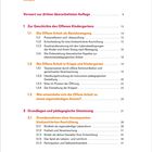 Vorwort zur 3. Auflage (S.9), Offene Arbeit (S.13), Krippe u. Kindergarten (S.19), Pädagogische Umsetzung (S.27).