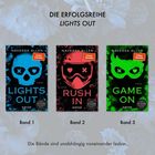 "Navessa Allen, Spiegel Bestseller, Game On. Roman. Ab 18 Jahre. Grüne Maske mit einem Kreuz und einem Herz als Augen."