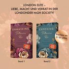 "LONDON ELITE – LIEBE, MACHT UND VERRAT IN DER LONDONDER HIGH SOCIETY!" Zwei Buchcover, Band 1 und 2, farbenfroh. Veröffentlichung 31.07.2026.