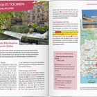 Highlight-Touren Oslofjord: Am Fluss Akerselva, Übersicht über Wanderwege mit Karte, Fotos von Grünflächen und Gebäuden.