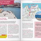**Highlight-Touren: Chania und der Westen.**  
Links ein Bild vom venezianischen Hafen aus der Vogelperspektive, rechts eine Karte und ein Rundweg.