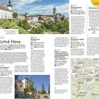 Kutná Hora, Restaurant Dačický, Dom St. Barbara, Welscher Hof, Steines Haus, Ossuarium in Sedlec. Oben Landschaftsfoto, unten Karte.