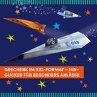 "GESCHENK IM XXL-FORMAT – HINGUCKER FÜR BESONDERE ANLÄSSE" 

Papierflieger vor Sternenhimmel; ESA-Logo und Fähnchen mit "FREYA".