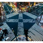 Jeden Tag überqueren 250.000 Menschen die Shibuya-Kreuzung. Berühmt aus Filmen wie "Tokyo Drift".