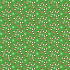 Keine Texte vorhanden. Illustration eines Musters aus Zuckerstangen, Schneeflocken und Spiralen auf grünem Hintergrund.