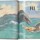 Der Text lautet "CHAPTER III". Illustration eines Meeresweizens mit Dinosaurier, der eine Schildkröte jagt. Zwei Flugsaurier am Himmel.