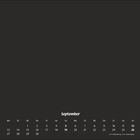 Kalender September; wichtige Tage: 20. Weltkindertag, 23. Herbstanfang; Wochenstart Montag; schwarze Hintergrundfarbe.