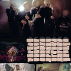 Text: "September". Szene mit fünf Aliens, die Instrumente spielen, Kalenderformat. Sci-Fi-Ästhetik.