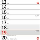 Kalenderseite für September. Wichtige Daten: 5., 12., 19., 20. (Weltkindertag), 23. (Herbstanfang), mit Wochenzahlen.