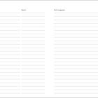 Eine Tabelle mit "Reiseplanung", "Ziel", "Datum", "Nicht vergessen" als Überschriften, darunter leere Linien.