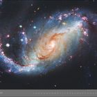 09 | SEPTEMBER; eine Spiralgalaxie in leuchtenden Farben mit funkelnden Sternen und einem strahlenden Zentrum.