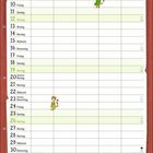 Kalender für September mit Wochentagen und Daten. Unten eine Illustration mit Charakteren in ländlicher Umgebung.