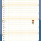 Kalender für September mit Wochentagen. Illustration eines rothaarigen Charakters in verschiedenen Posen.