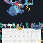 CHILLED VIBES, September-Kalender. Oben eine Figur mit Eis, daneben ein Radio. Unten ein Datumskalender mit Notizen.