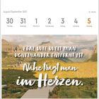 August/September 2027. "Egal wie weit man voneinander entfernt ist. Nähe trägt man im Herzen." Naturlandschaft.