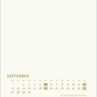September-Kalender mit hervorgehobenen Tagen: 5, 12, 19, 26. Vermerke: 20.9. Weltkindertag, 23.9. Herbstanfang.
